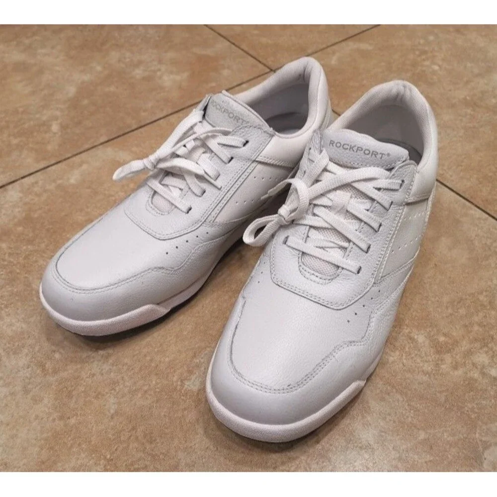Rockport K71098 Prowalker White Leather Walking Sneaker Shoes Mens Size 9W